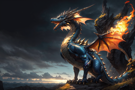 Western Fantasy Dragon glistening scales No humans dragon wings DragConcept western dragon