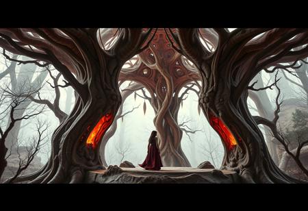 feral/savage aesthetic, masterwork special effects photo, female elven architect , designing organic structure using magic,