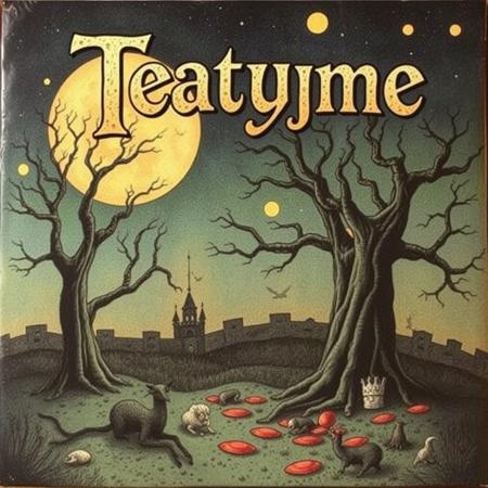 A cover of a Prog-Rock album of a band called "Teatyme" with art in the style of Edward Gorey