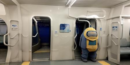 amongus standing inside 235 train interior, multiple girls as amongus,teenage, (raw photo:1.2), (photorealistic:1.4), 130mm f1.4 lens, extremely detailed CG unity 8k wallpaper,  highres, extremely detailed, an extremely delicate and beautiful, masterpiece, best quality, ultra-detailed, realistic, amongus   <lora:amongus:0.8>   <lora:jrEastE235SeriesTrain_ver5:0.75>, amongus inside e235, train interior,