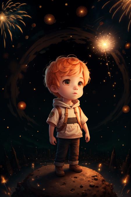 1boy,aerial fireworks, astronaut, aurora, milk way, festival,   chibi,  Fisheyes, masterpieces, top quality, best quality, official art, beautiful and aesthetic, animation, 8k raw,
 <lora:lovestar:0.8>