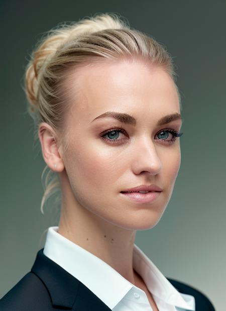 portrait of skswoman, hot , wearing business attire , with Half-up, half-down hairstyle , background spring epic (photo, studio lighting, hard light, sony a7, 50 mm, matte skin, pores, colors, hyperdetailed, hyperrealistic), <lyco:Yvonne StrahovskiV3:1.2>