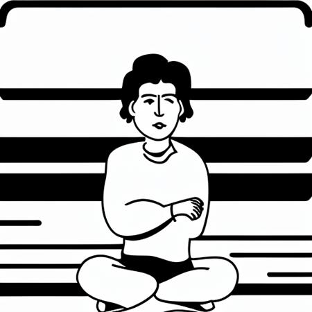 <lora:yamano_v7:0.9>, hidenoriyamano, 1man, solo, sauna, towel, male focus, towel around neck, closed eyes, sitting, simple background, minimal illustration, <lora:minimal_illustration_v1:0.8>