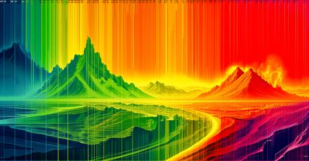 ORIGINAL PROMPT: An artwork done in the style of artist (nicolas delort:1.4), as a (electromagnetic spectrum chart:1.6).
An evocative and detailed random scene that best depicts the Climate Crisis genre.
PRODUCTION PROMPT: Original prompt was used.