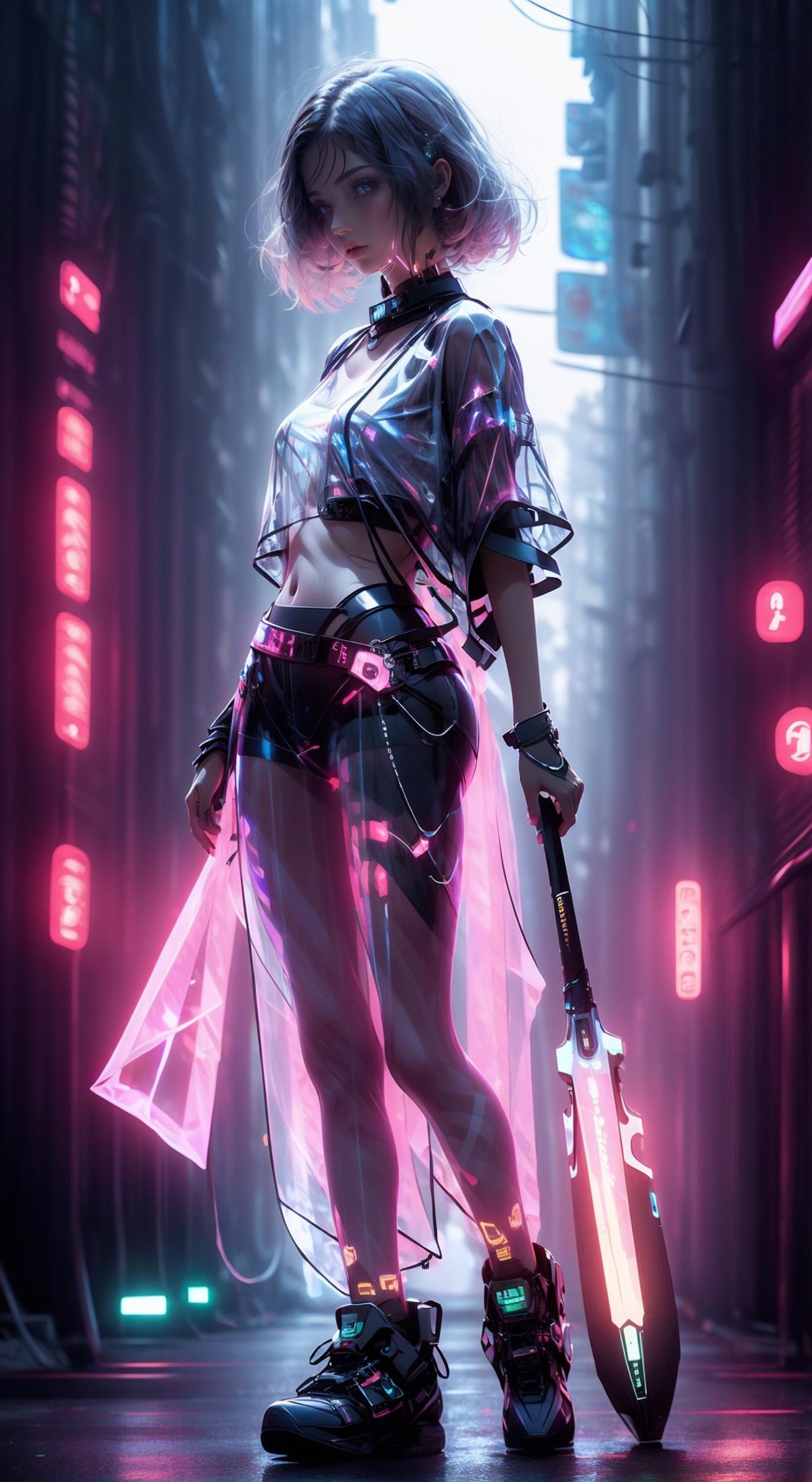 赛博girl/Cyberpunk girl/立绘 服设 人物 Lora image by XRYCJ