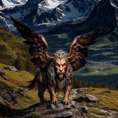 highly detailed  glamour photo of a (lamassu:1.2) standing on a hillside,

lamassu, solo, wings, open eyes, 
looking at viewer,

realistic:1.3, depth of field, blurry, blurry background,

on a mountainside,

photorealistic,
ultra photoreal,
32k, natural light,
sunbeams,







