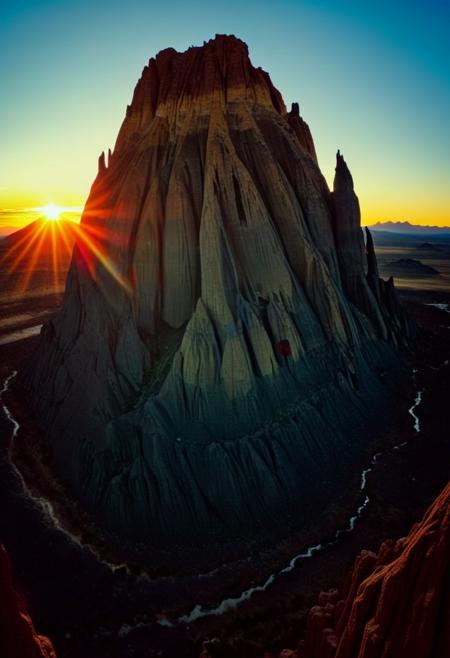 )Hyoer Realistic:2.0)Polaroid picture This stunning spot is Shiprock New Mexico...😍😍😍😍
Shiprock, New Mexico, is a fascinating place! Here are some interesting facts about Shiprock:
1. Navajo Nation: Shiprock is located in the Navajo Nation, the largest Native American reservation in the United States.
2. Rock formation: Shiprock is a prominent rock formation, rising over 1,600 feet above the surrounding landscape. It's a volcanic neck, formed by the erosion of a volcano.