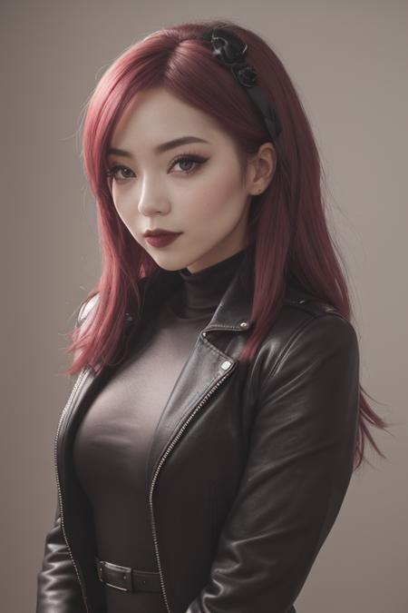 Nico, portrait, (best quality, high quality, sharp focus:1.2), leather coat, black turtleneck