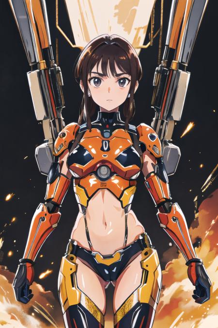 masterpiece, best quality, 1girl, solo, mechanization, cowboy shot, contrapposto