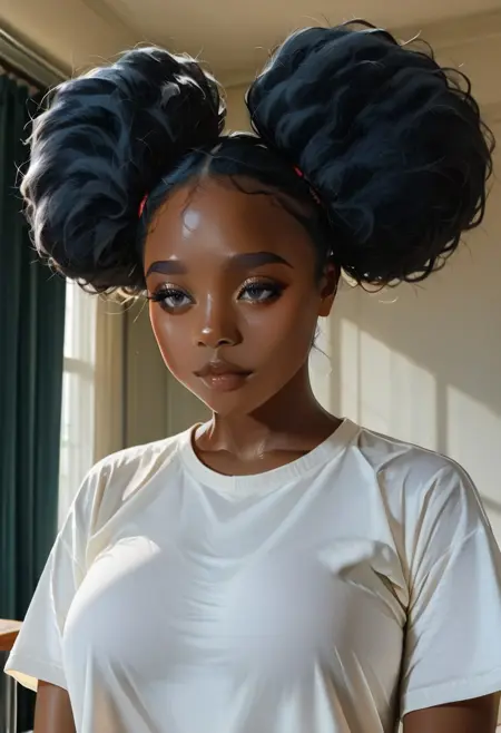 Afro puffs hair