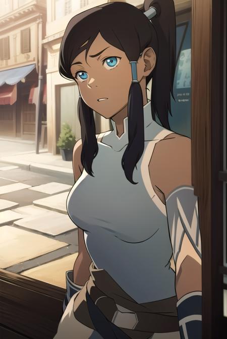 avatarkorra, <lyco:korra-lyco-nochekaiser:1>,
korra, long hair, black hair, ponytail, dark skin, dark-skinned female, topknot,
BREAK ,
BREAK looking at viewer,
BREAK outdoors,
BREAK <lora:GoodHands-vanilla:1>, (masterpiece:1.2), best quality, high resolution, unity 8k wallpaper, (illustration:0.8), (beautiful detailed eyes:1.6), extremely detailed face, perfect lighting, extremely detailed CG, (perfect hands, perfect anatomy),