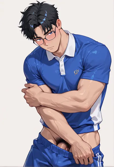 蓝白校服china school uniform