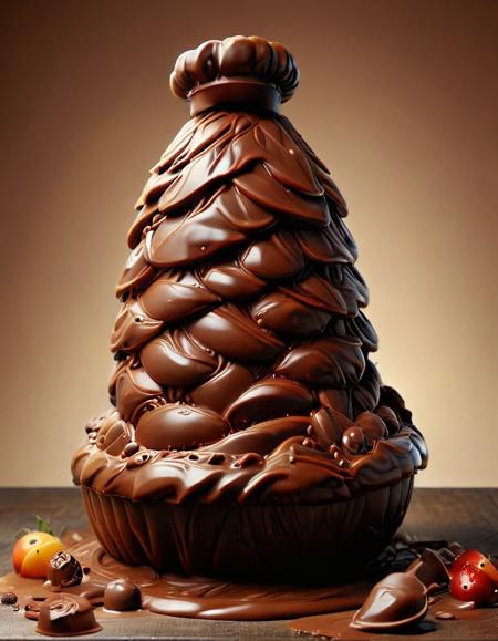 masterpiece, 8k resolution, high quality, fruit basket made of chocolate  <lora:merged:1>