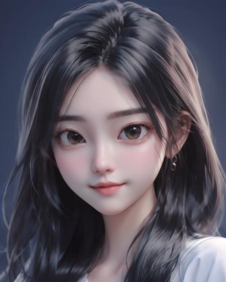 best quality, 1girl, solo, cartoon portrait , simple background,  long hair,   pink lips,  <lora:cartoon_portrait_v1:0.6>