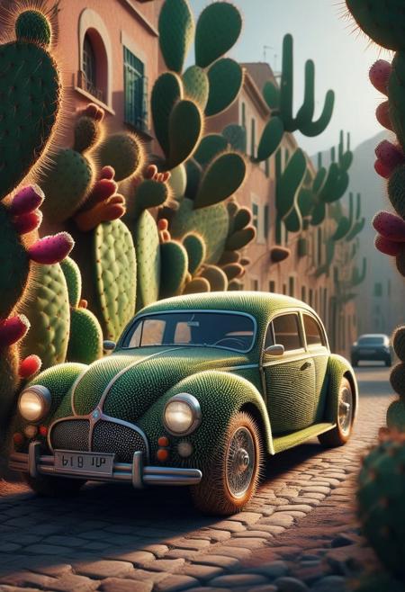 masterpiece,best quality,amazing quality,very aesthetic,high resolution,ultra-detailed,absurdres,newest,scenery,depth of field,scenery,volumetric lighting, beautiful, score_9, score_8_up, score_7_up, car, Prickly Pear Style,