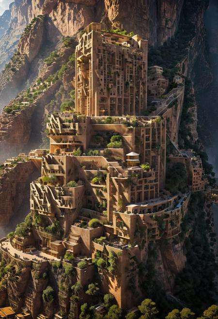(The colonial city of the future, in the mist-filled Grand Canyon, on an unknown Earth-like planet, 2 moon on sky, Spaceship flight connects colonies, waterfulls:1.3), (Machu Picchu, a mountain settlement, incredibly spectacular:1.2), (Mario Botta:1.3), (avant-garde, future, reality, science fiction, photorealistic), (modern architecture:1.2), 
(Large Files, Ultra Realistic, 8K, 16k, FHD, HD, VFX, Perfect, Photography, composition, Architecture Sales Photography, Architecture Competition, Ultra High Resolution, Cinematography, High Resolution Image:1.1), (dramatic lighting, direct sunlight, ray tracing, clear shadow:1.2),  (real landscape:1.1), (blurred background:1.0), (urban background, more_details) ,
ac_neg1, great lighting, clear, hillscastel, extrusionbuilding, vertical