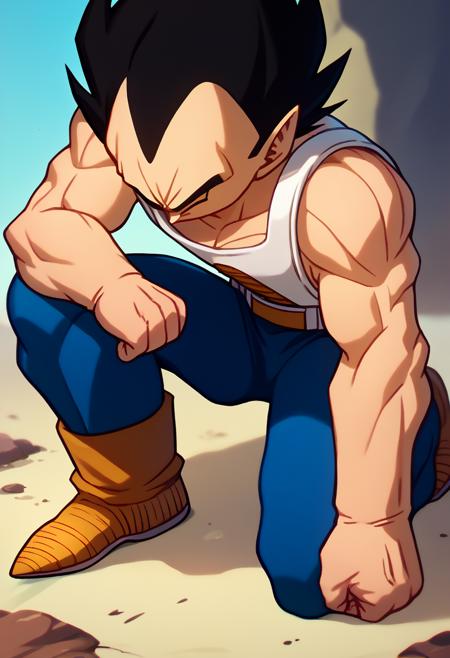 I kneel (Kneeling Vegeta) | Concept / Pose LoRA XL v1.0