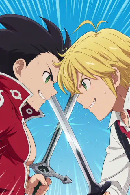 Meliodas & Zeldris - Nanatsu no Taizai - (Illustrious) [Commission]