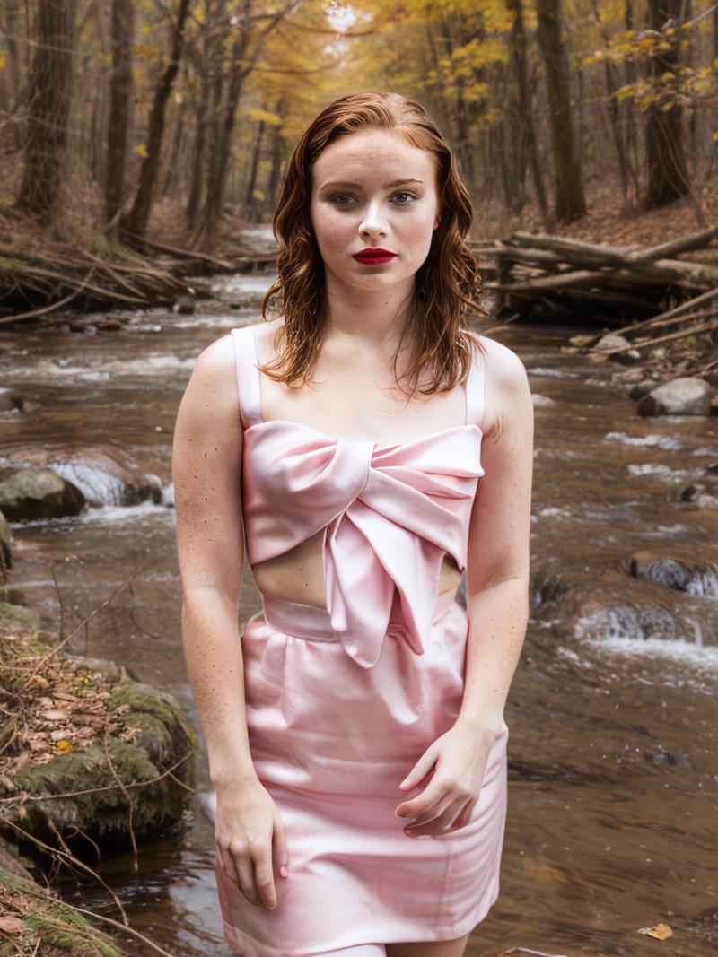 sssink__professional_portrait_of_1girl__curly_hair__shiny_hair__red_hair__eye_focus__blue_eyes__lipstick__yellow_dress__standing_in_river__forest_river____yellow____depth_of_field__lips_2525615850.png