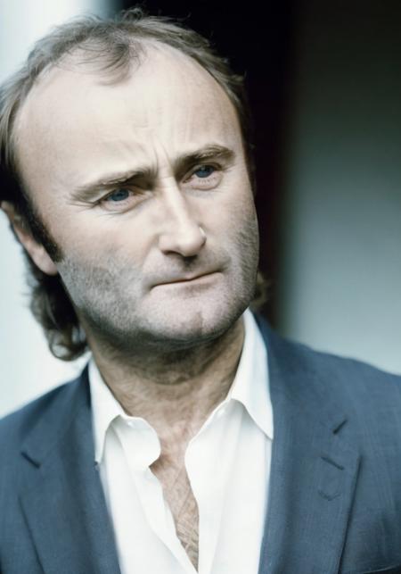 Phil Collins, (sharp focus:1.2), portrait of a man, (handsome:1.1), detailed facial features, wearing (a suit:1.2), standing on a (balcony:1.2), with (natural lighting:1.2), (depth of field:1.2), (bokeh:1.2), 4K, HDR. by (Annie Leibovitz:1.2|Ellen von Unwerth:1.1)