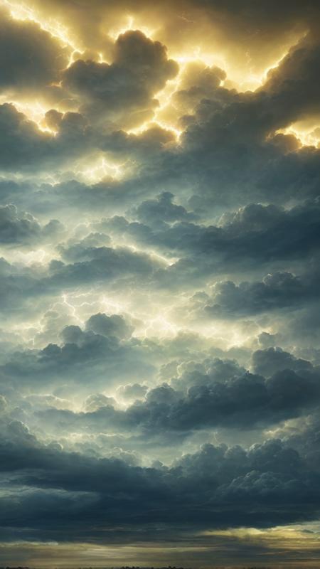 (Cumulus clouds), elden ring style, massive thunderstorm