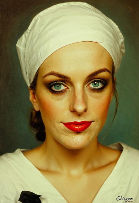 Facial expression style, illustration, ((clever pirate)) (Iranian:1.2) female (cute:1.4), (Gil Elvgren)