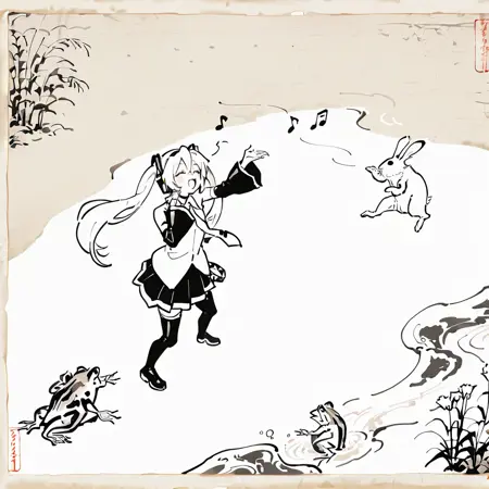 Choju Giga (鳥獣戯画) Lora for Illustrious