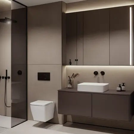 1.5-A bathroom with a variety of color combinations
