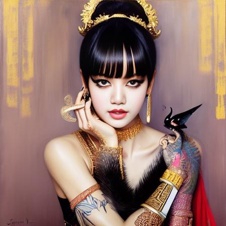 l4lisa as a Thai princess, photorealistic, by jeremy mann, by sandra chevrier, by dave mckean and richard avedon and maciej kuciara