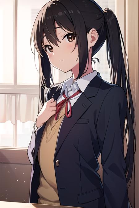 azusanakano, <lyco:azusanakano-LYCORIStest:1>,
azusa nakano, (black hair:1.5), (brown eyes:1.7), long hair, twintails, (flat chest:1.2),
BREAK sakuragaoka high school uniform, school uniform, uniform,
BREAK looking at viewer,
BREAK indoors, classroom,
BREAK <lora:GoodHands-vanilla:1>, (masterpiece:1.2), best quality, high resolution, unity 8k wallpaper, (illustration:0.8), (beautiful detailed eyes:1.6), extremely detailed face, perfect lighting, extremely detailed CG, (perfect hands, perfect anatomy),