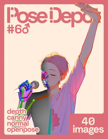 [OpenPose + Depth + Canny + Normal] Pose Depot #6M: Concert Spotlight