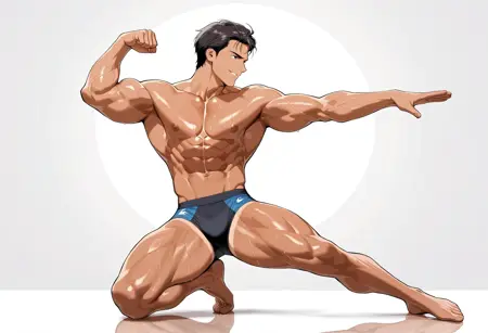 Bodybuilding Archer Pose