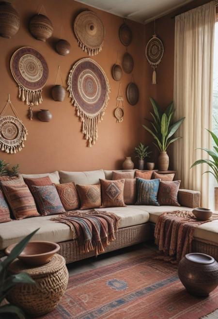 Boho Rustic Interior Background - Illustrious V1