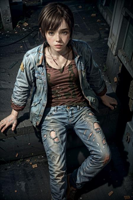 (masterpiece, best quality)
1girl, solo, shirt, black hair, jacket, pants, lips, torn clothes, blood, from above, denim, injury, realistic, camouflage, dirty, JodieBeyond, 1girl
<lora:epi_noiseoffset2:1>,  <lora:add_detail:1>,  <lora:JodieBeyond:0.8>