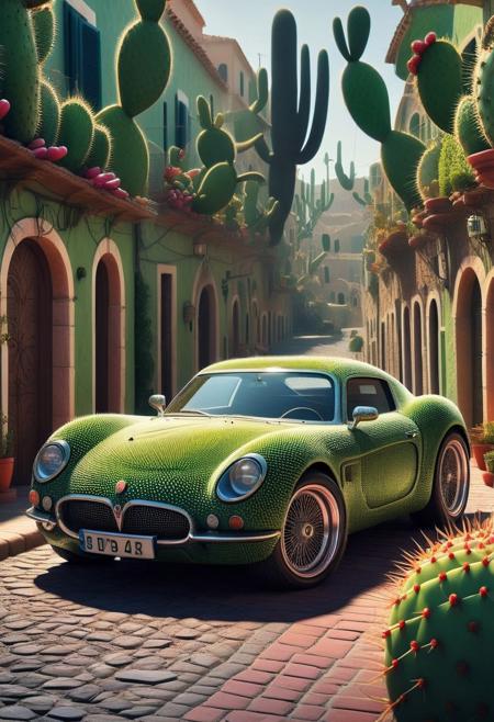 masterpiece,best quality,amazing quality,very aesthetic,high resolution,ultra-detailed,absurdres,newest,scenery,depth of field,scenery,volumetric lighting, beautiful, score_9, score_8_up, score_7_up, car, Prickly Pear Style,