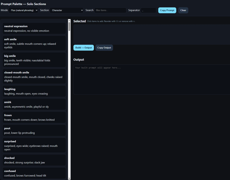 Prompt Palette — Flux & SDXL Prompt Builder (Frontend) v1.0