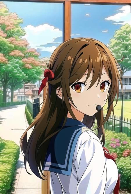 highres,(masterpiece_1.0),(best quality_1.0),very detailed,kyokooo-2800:0.7, kyoko hori,smile,face,standing,full body,1girl,(schoolgirl uniform)