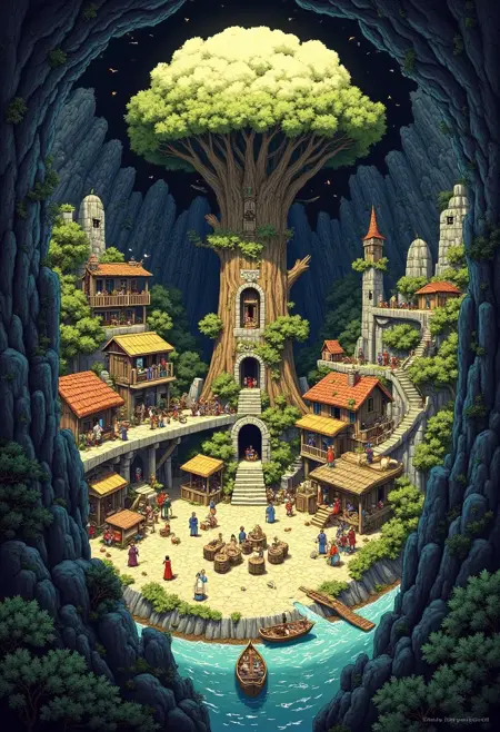 DT_Fantasy Village Scene_Vertical Layout Generation