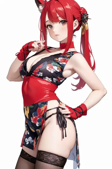 红武士旗袍-(cosplay)(情趣制服)Red Warrior Cheongsam (cosplay), (sexy uniform)