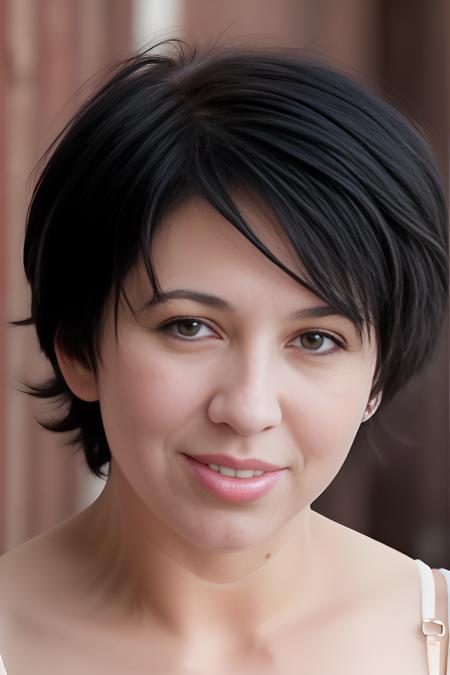 memav1, woman, short black hair, face, closeup, 40 years old, age 40 years,
realistic, highly detailed,
<lora:MeanMary_memav1:0.8>