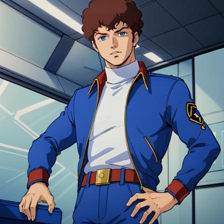 amuroray,1man, amuroray,1man, curly hair,brown hair,blue eyes, military uniform,blue jacket,turtleneck, belt,pants, knee boots, amuroray,1man, curly hair,brown hair,blue eyes, pilot suit, gloves, belt, boots, amuroray,1man, curly hair,brown hair,blue eyes, suit,jacket,necktie,shirt, belt,pants, leather shoes,