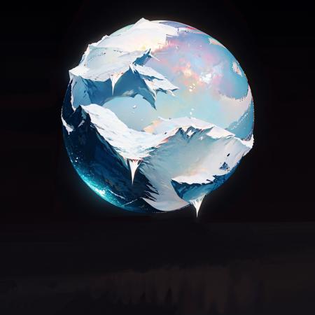 celestial globe, no humans, black background, ice,  <lora:PlanetDesignerV1[celestial_globe]-000006:1>