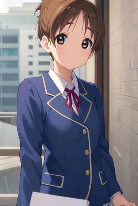 konuihirasawa, <lora:ui hirasawa s2-lora-nochekaiser:1>, 
ui hirasawa, short hair, brown hair, (brown eyes:1.5), ponytail,
BREAK sakuragaoka high school uniform, school uniform, uniform, blazer, shirt, white shirt, collared shirt, skirt, pleated skirt,
BREAK indoors, classroom,
BREAK looking at viewer, (cowboy shot:1.5),
BREAK <lyco:GoodHands-beta2:1>, (masterpiece:1.2), best quality, high resolution, unity 8k wallpaper, (illustration:0.8), (beautiful detailed eyes:1.6), extremely detailed face, perfect lighting, extremely detailed CG, (perfect hands, perfect anatomy),