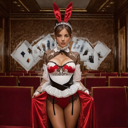 (masterpiece), (extremely intricate:1.3), hot playboy girls in playboy bunny costume, at a mansion, insanely detailed, cinematic