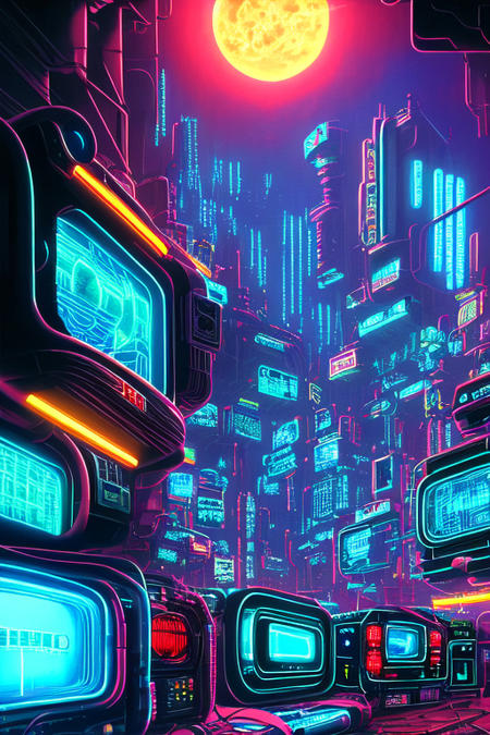 highly detailed,
lots of CRT TVs, in a cybernetics city, neon, old cyberpunk, backlight, moonlight, dim,
oil painting, fantasy, fantastic style, dreamy, dramatic lighting, light leak from crack, vivid blue,