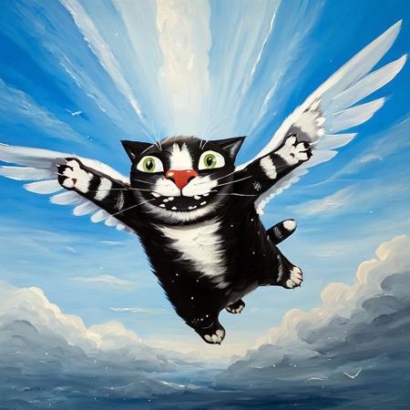oil painting art, 
Sad old cat flying through the sky with his arms wide open and smiling
<lora:LojkinXL:0.75>  <lora:add-detail-xl:0.6>