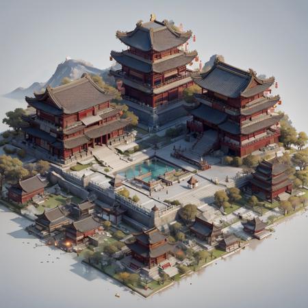 Isometric Chinese style Architecture LoRa - v1.0 | Stable Diffusion ...