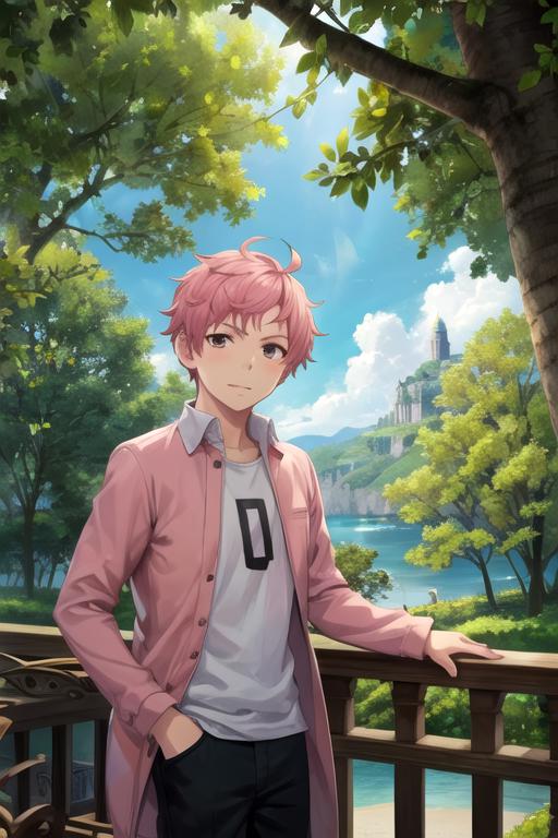 Anime Boy, Pink Hair Omg He Reminds Me Of Genderbend - Anime Png Male Pink  Transparent PNG - 387x936 - Free Download on NicePNG