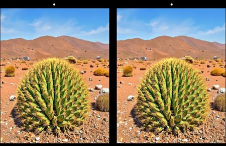 3DSBSV1 3D side-by-side for crossed eyes 3D image for the left eye and the right eye Focus dots at the top of the frame VR through the lens