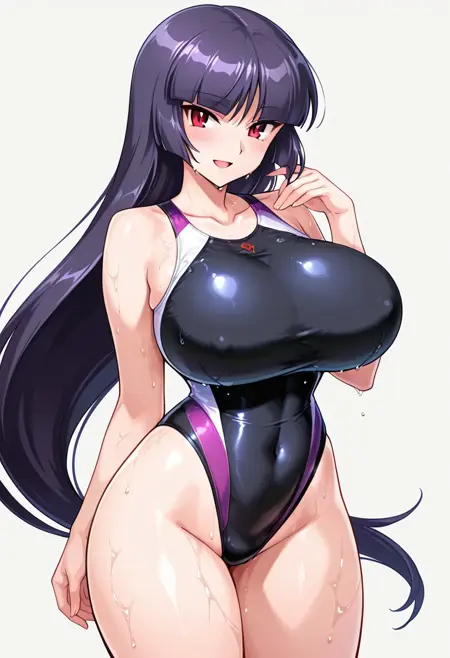 Competition Swimsuit - Kyonyuu Athlete Tachi wa Haramase Niku Onaho [ Illustrious / Pony ]